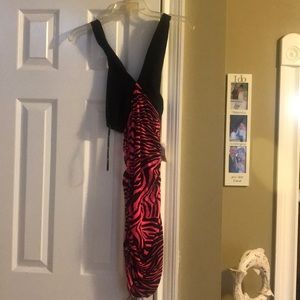 Pink / black tight animal print dress